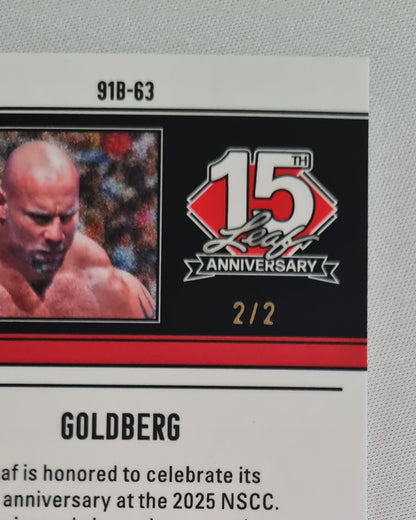 Goldberg - 2025 Leaf Trading Cards 15th Aniversary WWE Wrestling #91B-63 /2 RARE !