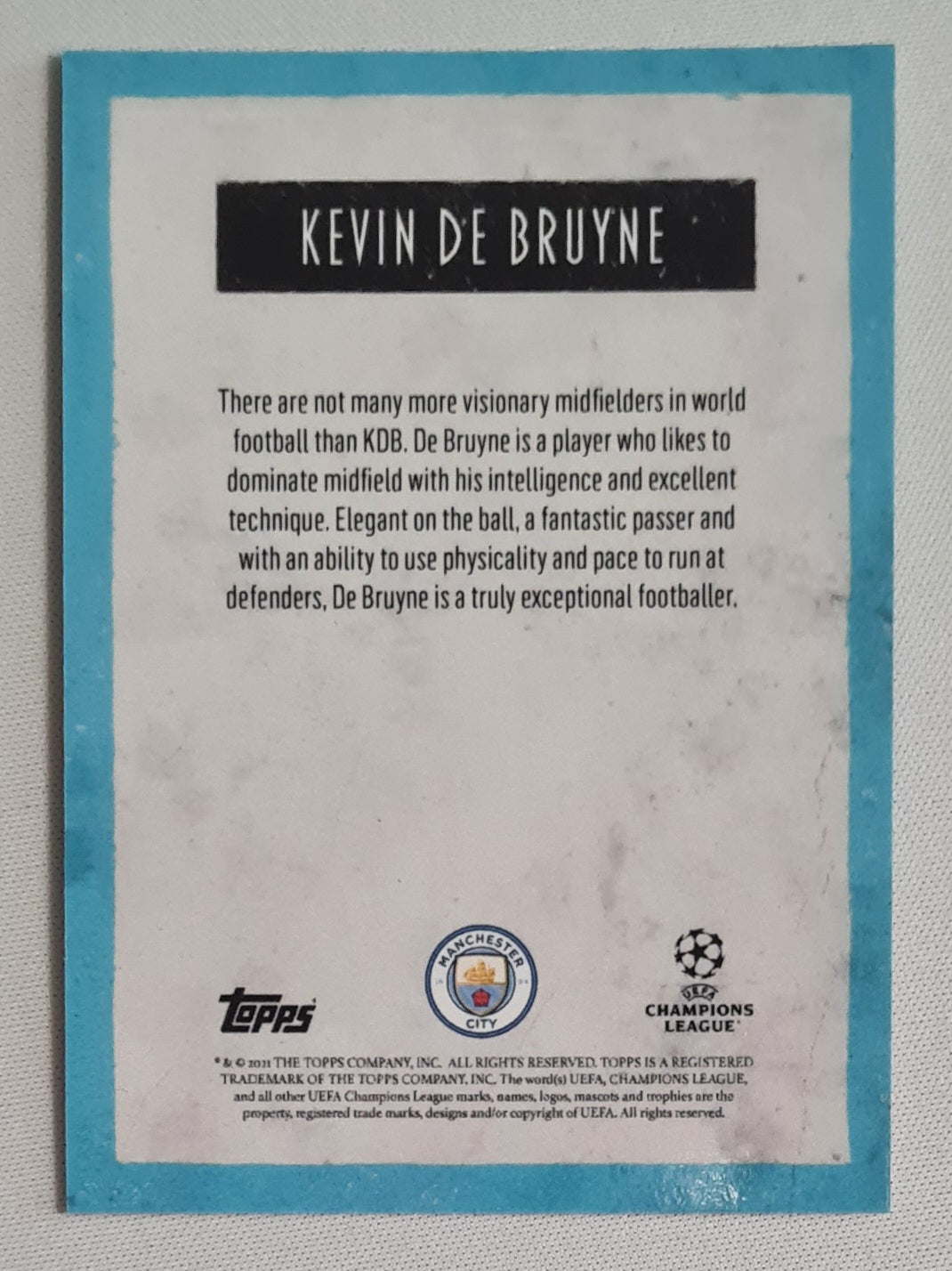 Kevin de Bruyne - 2021 Topps Manchester City (CL) #17