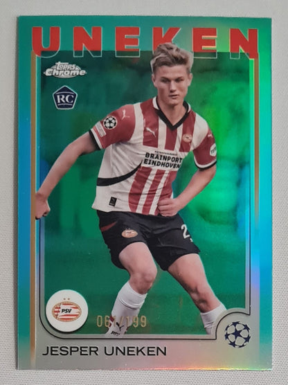 Jesper Uneken - 2025 Topps Chrome PSV Eindhoven Champions League (RC) #97 /199 Refractor