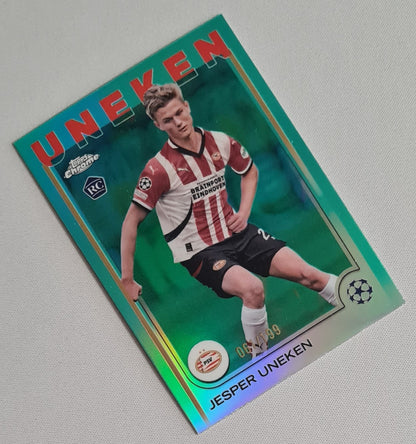Jesper Uneken - 2025 Topps Chrome PSV Eindhoven Champions League (RC) #97 /199 Refractor