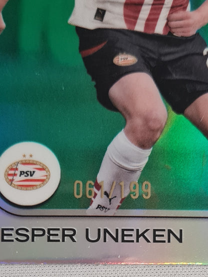 Jesper Uneken - 2025 Topps Chrome PSV Eindhoven Champions League (RC) #97 /199 Refractor