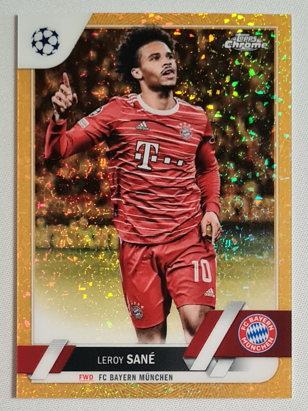 Leroy Sane - 2023 Topps Chrome FC Bayern Munchen Soccer #196 Gold /50