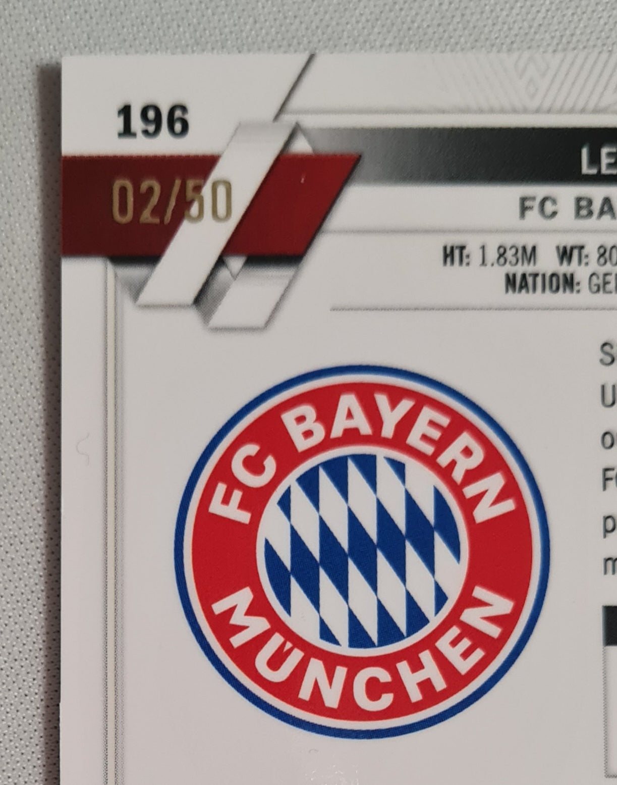 Leroy Sane - 2023 Topps Chrome FC Bayern Munchen Soccer #196 Gold /50
