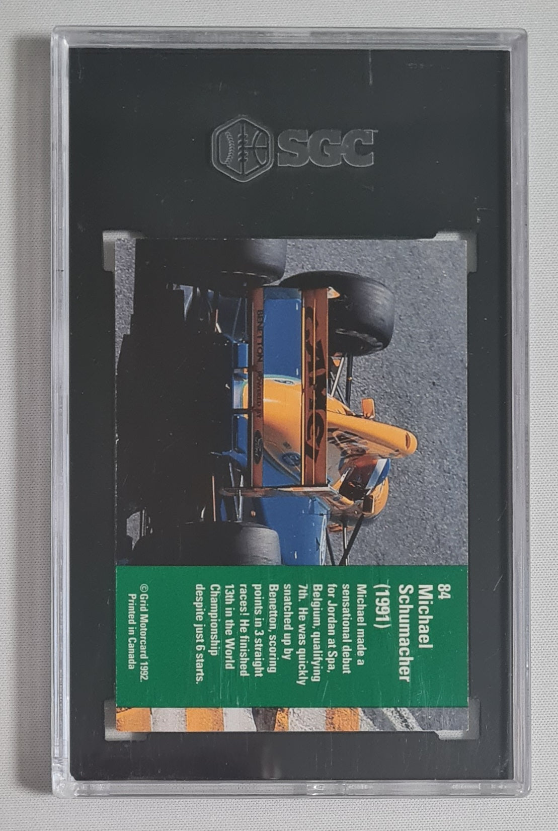 Michael Schumacher - 1992 Grid Motorcard Formula 1  #84 SGC 9 MINT