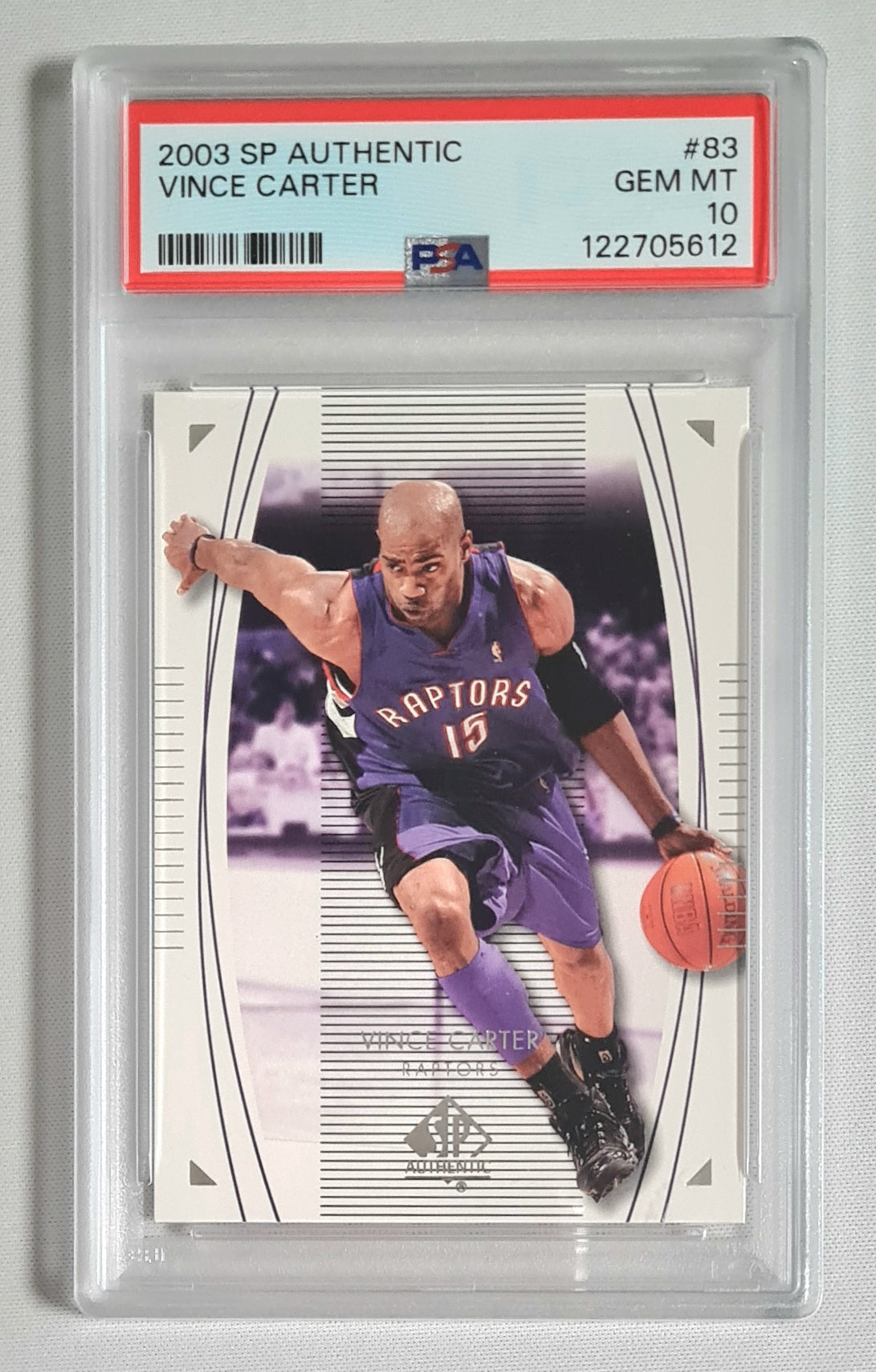 Vince Carter - 2003 Upper Deck NBA Basketball Raptors SP Authenic #83 PSA 10 GEM MINT