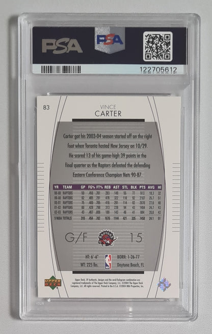 Vince Carter - 2003 Upper Deck NBA Basketball Raptors SP Authenic #83 PSA 10 GEM MINT