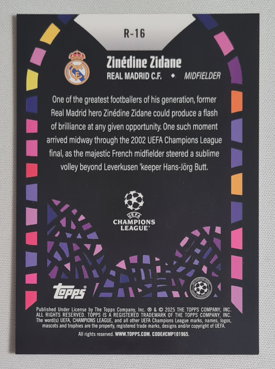 Zinedine Zidane - 2025 Topps Merlin Renaissance Real Madrid C.F. #R-16