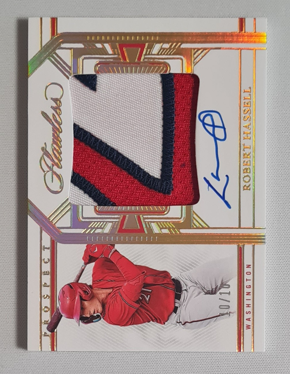 Robert Hassell - 2024 Panini Flawless Basketball MLB Washington Prospect #PPA-HR /10 / Patch / Auto