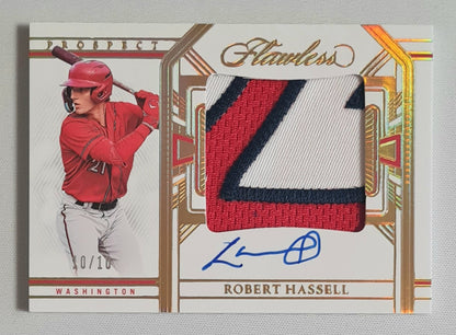Robert Hassell - 2024 Panini Flawless Basketball MLB Washington Prospect #PPA-HR /10 / Patch / Auto