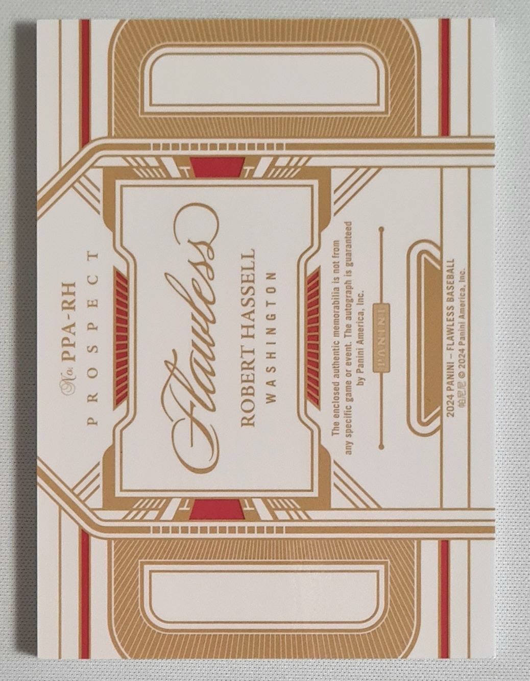 Robert Hassell - 2024 Panini Flawless Basketball MLB Washington Prospect #PPA-HR /10 / Patch / Auto