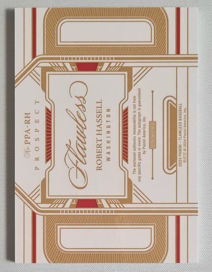Robert Hassell - 2024 Panini Flawless Basketball MLB Washington Prospect #PPA-HR /10 / Patch / Auto