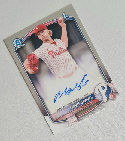 Mavis Graves - 2025 Topps 1st Bowman Chrome MLB Philadelphia Phillies #CPA-MG /Autograph
