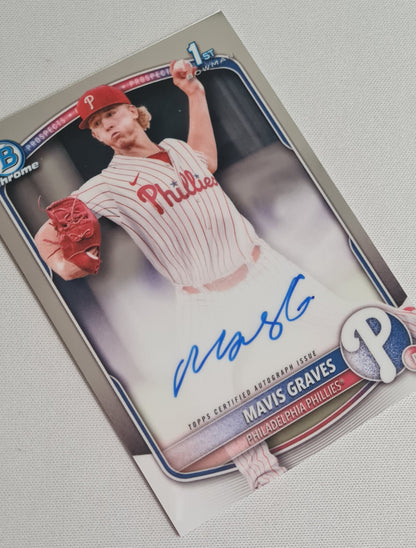 Mavis Graves - 2025 Topps 1st Bowman Chrome MLB Philadelphia Phillies #CPA-MG /Autograph