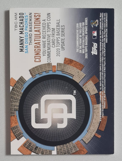 Manny Machado - 2020 Topps MLB Baseball San Diego Padres #TBC-MM Commemorative Topps Coin Card