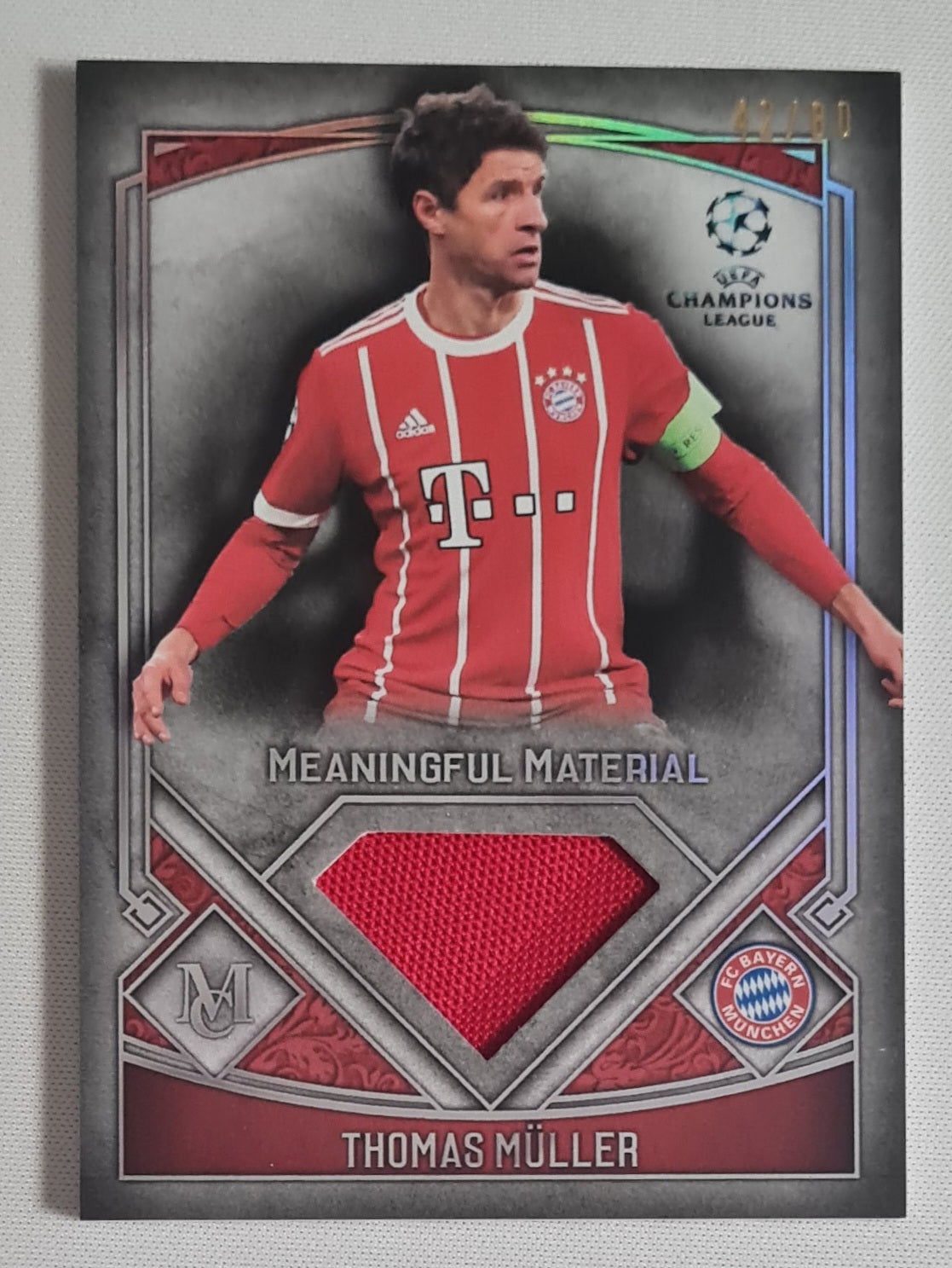Thomas Muller - 2018 Topps Meaningful Material FC Bayern Munchen (CL) #MMSR-TM /Patch /80