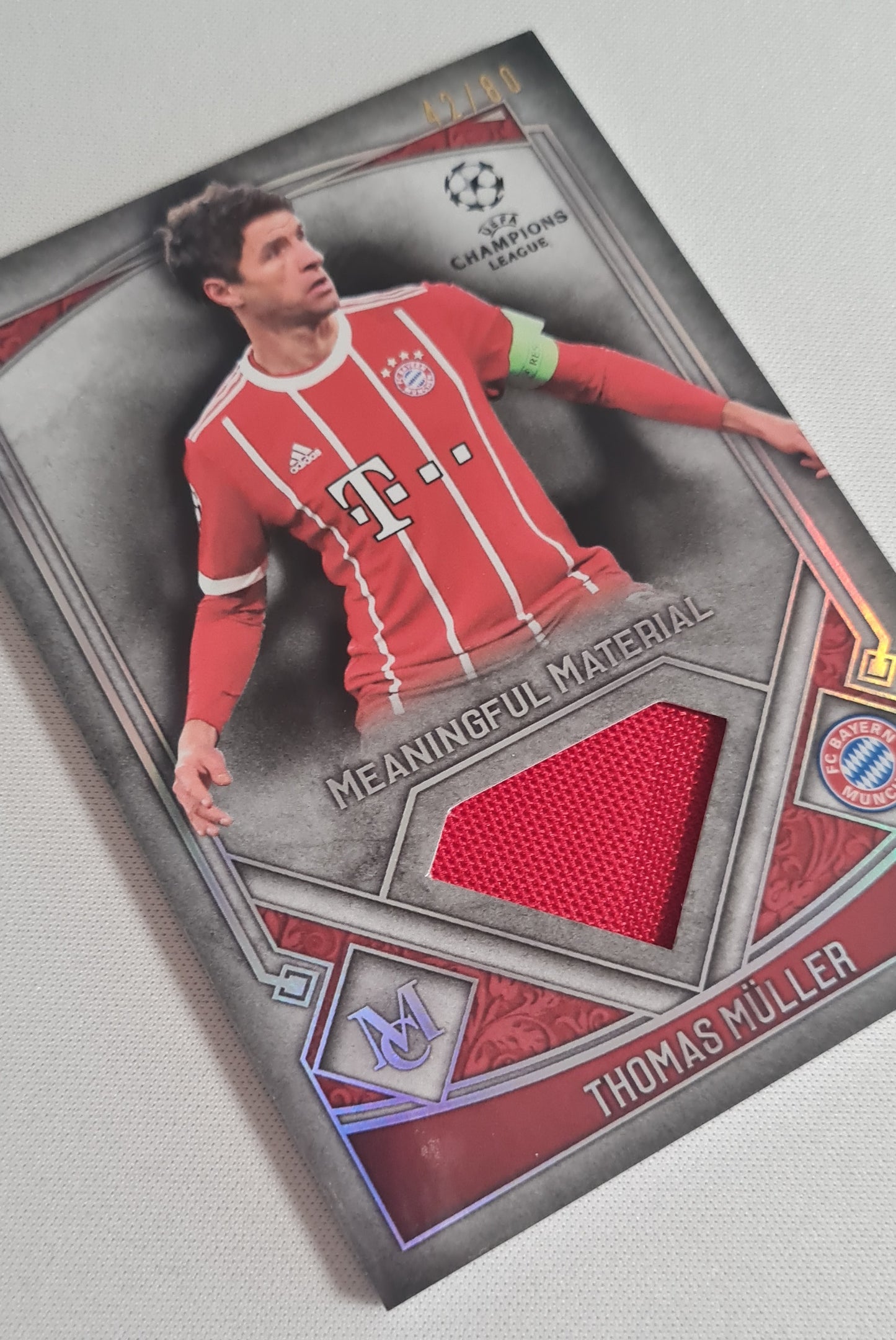 Thomas Muller - 2018 Topps Meaningful Material FC Bayern Munchen (CL) #MMSR-TM /Patch /80