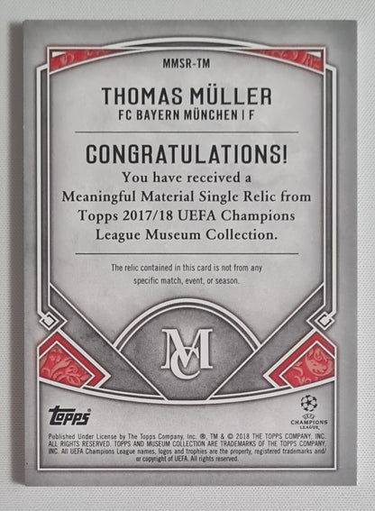 Thomas Muller - 2018 Topps Meaningful Material FC Bayern Munchen (CL) #MMSR-TM /Patch /80