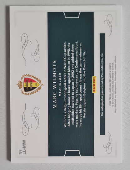 Marc Wilmots - 2018 Panini National Treasures Soccer Team Belgium Lasting Legacies #LL-MW /49 /Autograph