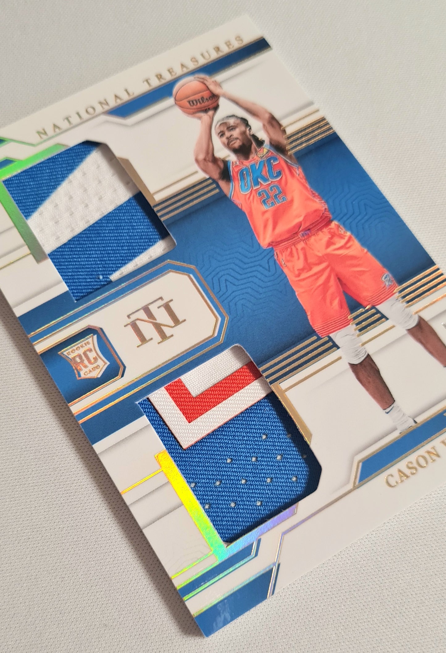 Cason Wallace - 2023/24 Panini National Treasures Basketball NBA Oklahoma City Thunder Rookie Dual Materials #RD-WAL /25 /Patch