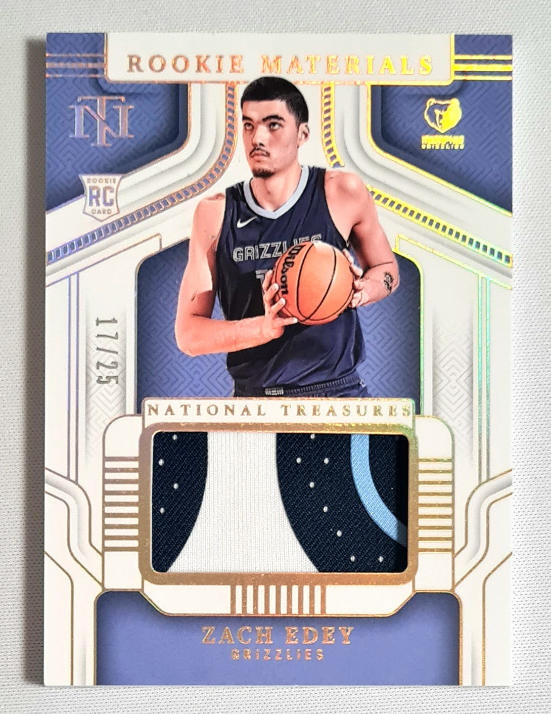 Zach Edey - 2024/25 Panini National Treasures Basketball NBA Memphis Grizzlies #RM-EDE /25 /Patch
