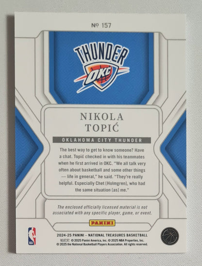 Nikola Topic - 2024/25 Panini National Treasures Basketball NBA Oklahoma City Thunder (RC) #157 /75 /Patch