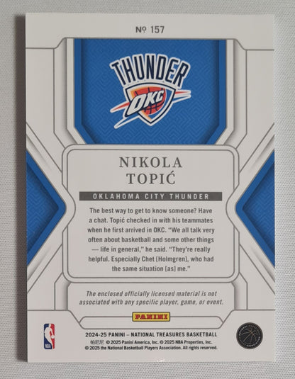 Nikola Topic - 2024/25 Panini National Treasures Basketball NBA Oklahoma City Thunder (RC) #157 /49 /Patch