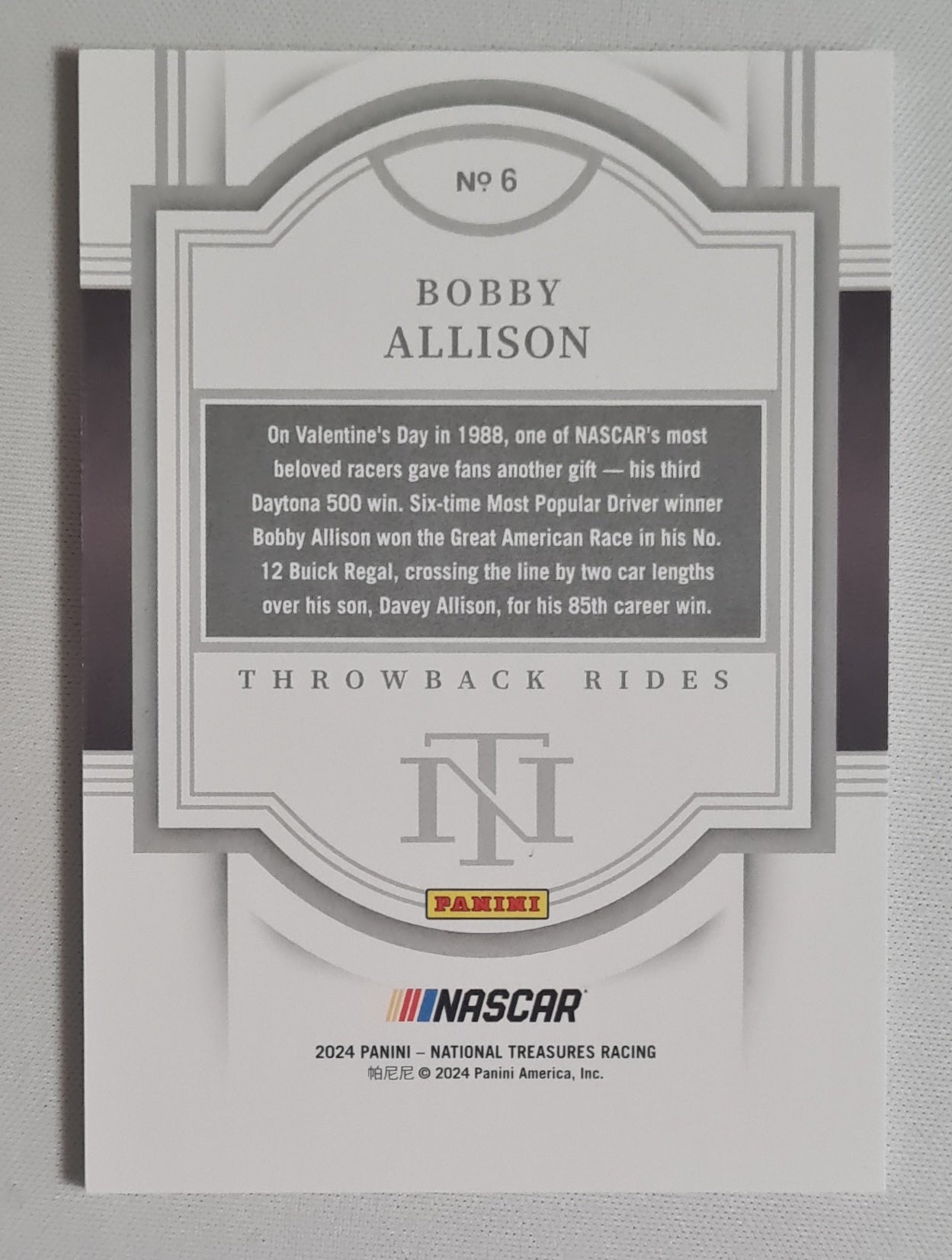 Bobby Allison - 2024 Panini National Treasures Racing NASCAR Throwback Rides #6 /5