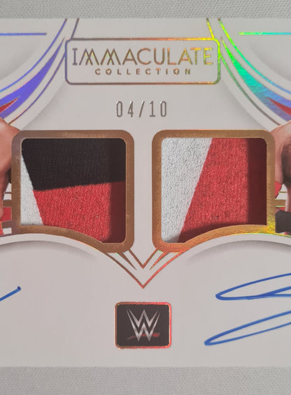 Veer & Sanga - 2023 Panini Immaculate Collection WWE Wrestling RAW #DM-VSG /10 /Patch /Dual Autograph