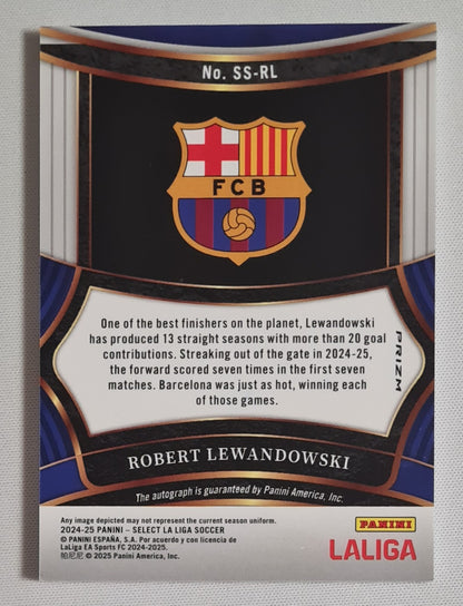 Roberto Lewandowski - 2024/25 Panini Select La Liga Soccer FC Barcelona #SS-RL Refractor /Autograph
