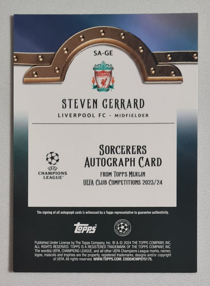 Steven Gerrard - 2024 Topps Merlin Sorcerers Liverpool FC #SA-GE /50 /Autograph