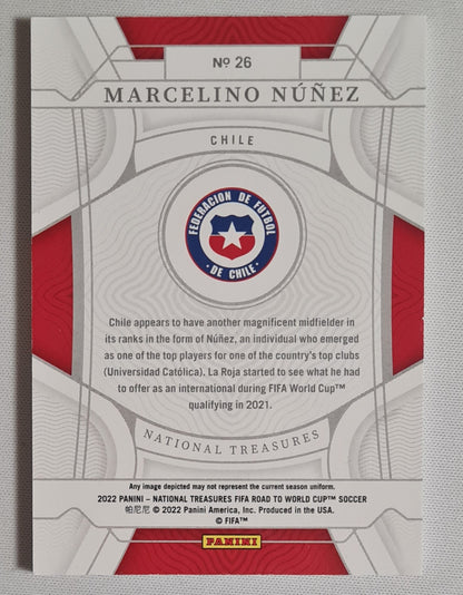 Marcelino Nunez - 2022 Panini National Treasure FIFA Road to World Cup Soccer National Team Chile #26 /99