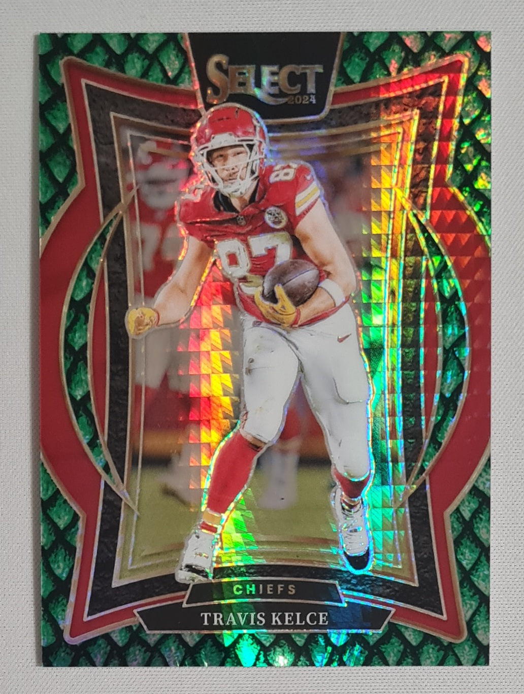 Travis Kelce - 2024 Panini Select Football NFL Chiefs #97 Prizm Concourse /81 Dragon Scale