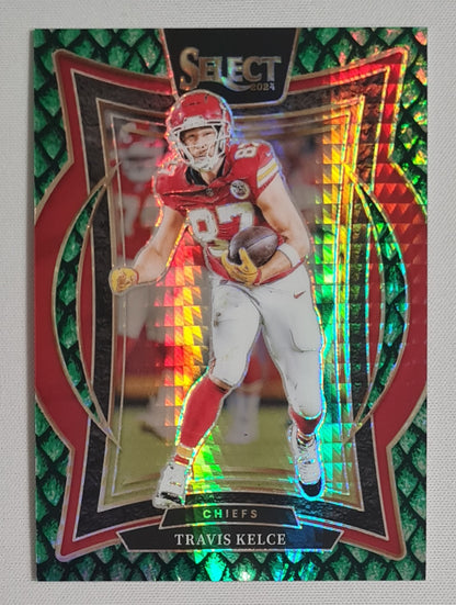 Travis Kelce - 2024 Panini Select Football NFL Chiefs #97 Prizm Concourse /81 Dragon Scale