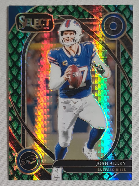 Josh Allen - 2024 Panini Select Football NFL Bills #225 Prizm Club Level /81 Dragon Scale