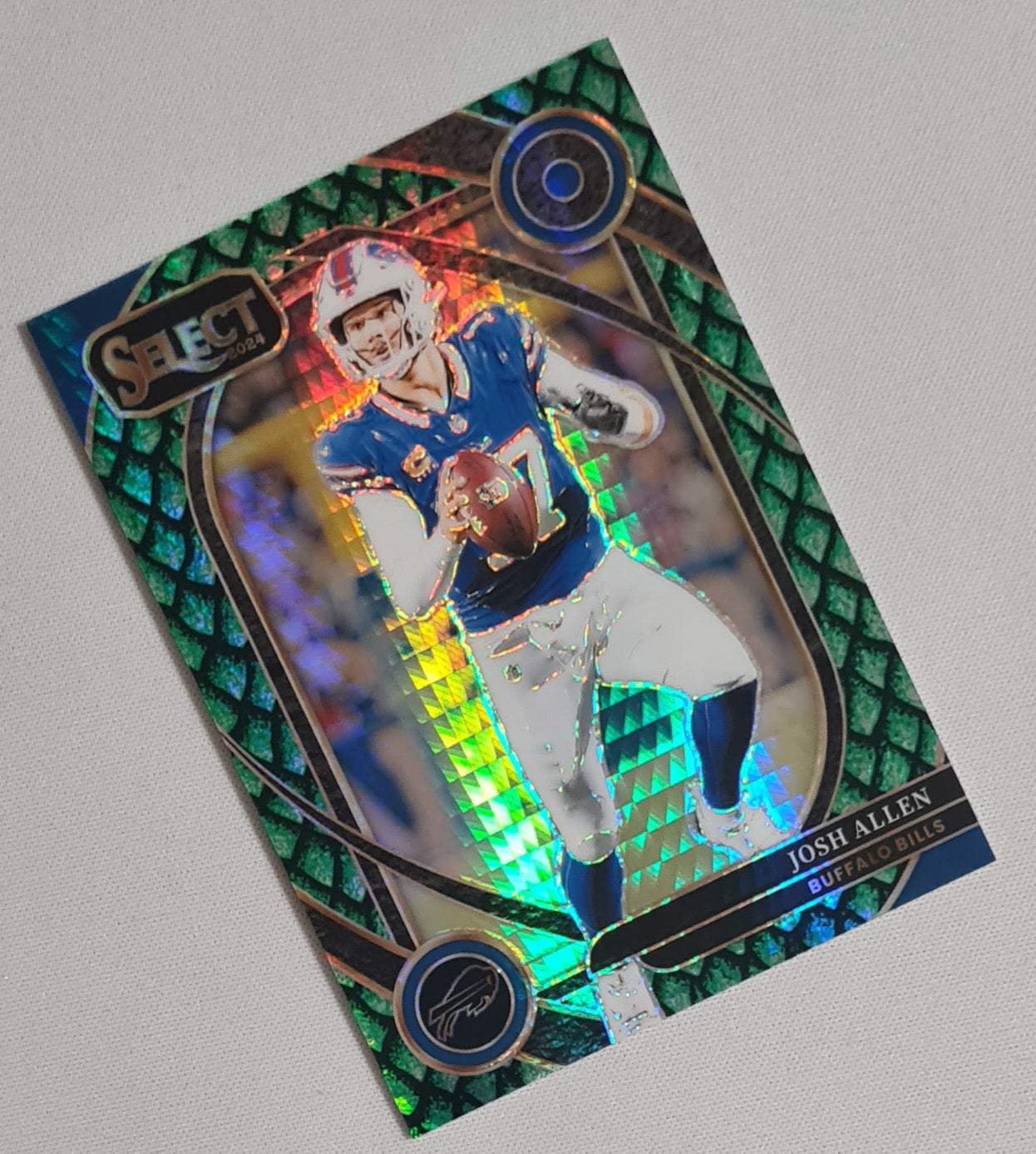 Josh Allen - 2024 Panini Select Football NFL Bills #225 Prizm Club Level /81 Dragon Scale