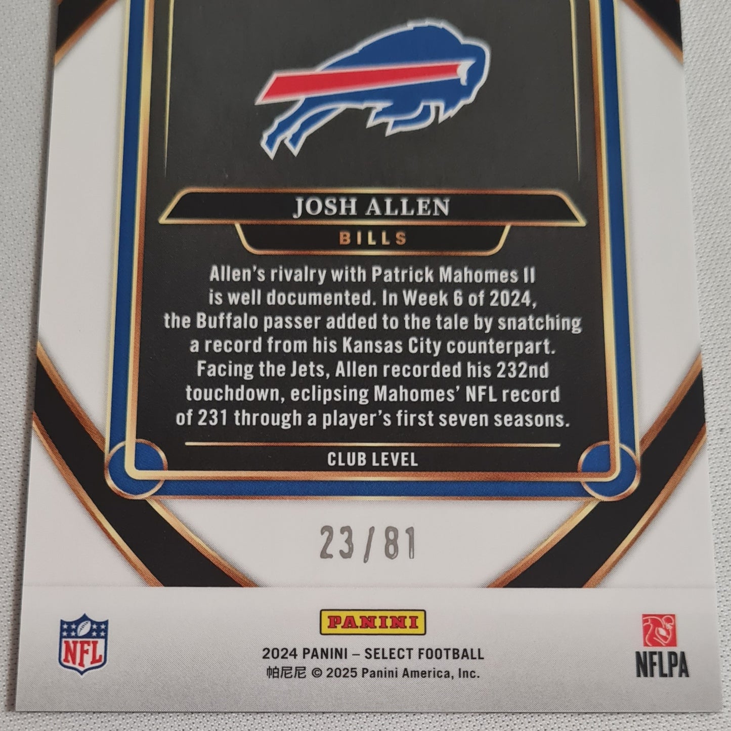 Josh Allen - 2024 Panini Select Football NFL Bills #225 Prizm Club Level /81 Dragon Scale