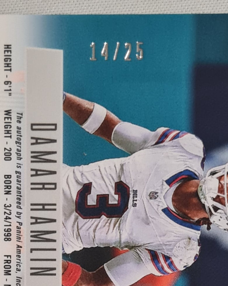 Damar Hamlin - 2024 Panini Prizm Deca Football NFL Bills #S-DHN /25 / Auto