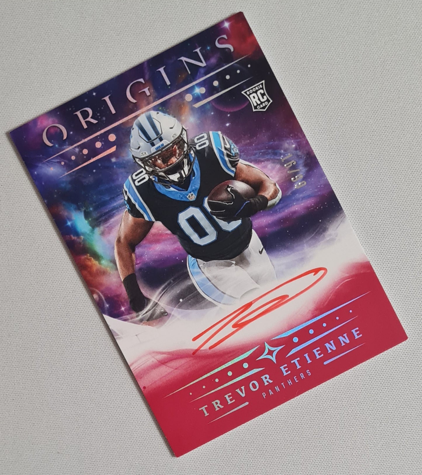 Trevor Etienne - 2025 Panini Origins Football NFL Panthers (RC) #RA-TET /99 / on card Autograph