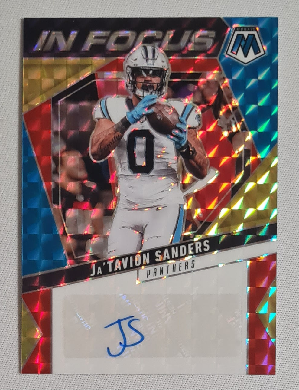 Ja'Tavion Sanders - 2025 Panini Mosaic Football NFL Carolina Panthers In Focus #IFS-JSS /Auto