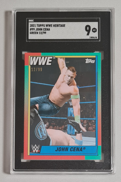 John Cena - 2021 Topps WWE Wrestling Heritage #99 Green /99