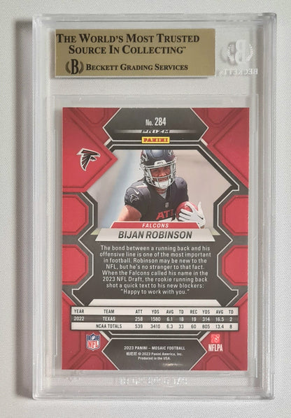 Bijan Roginson - 2023 Panini Mosaic Football NLFalcons #284 Silver Beckett 9.5 GEM MINT