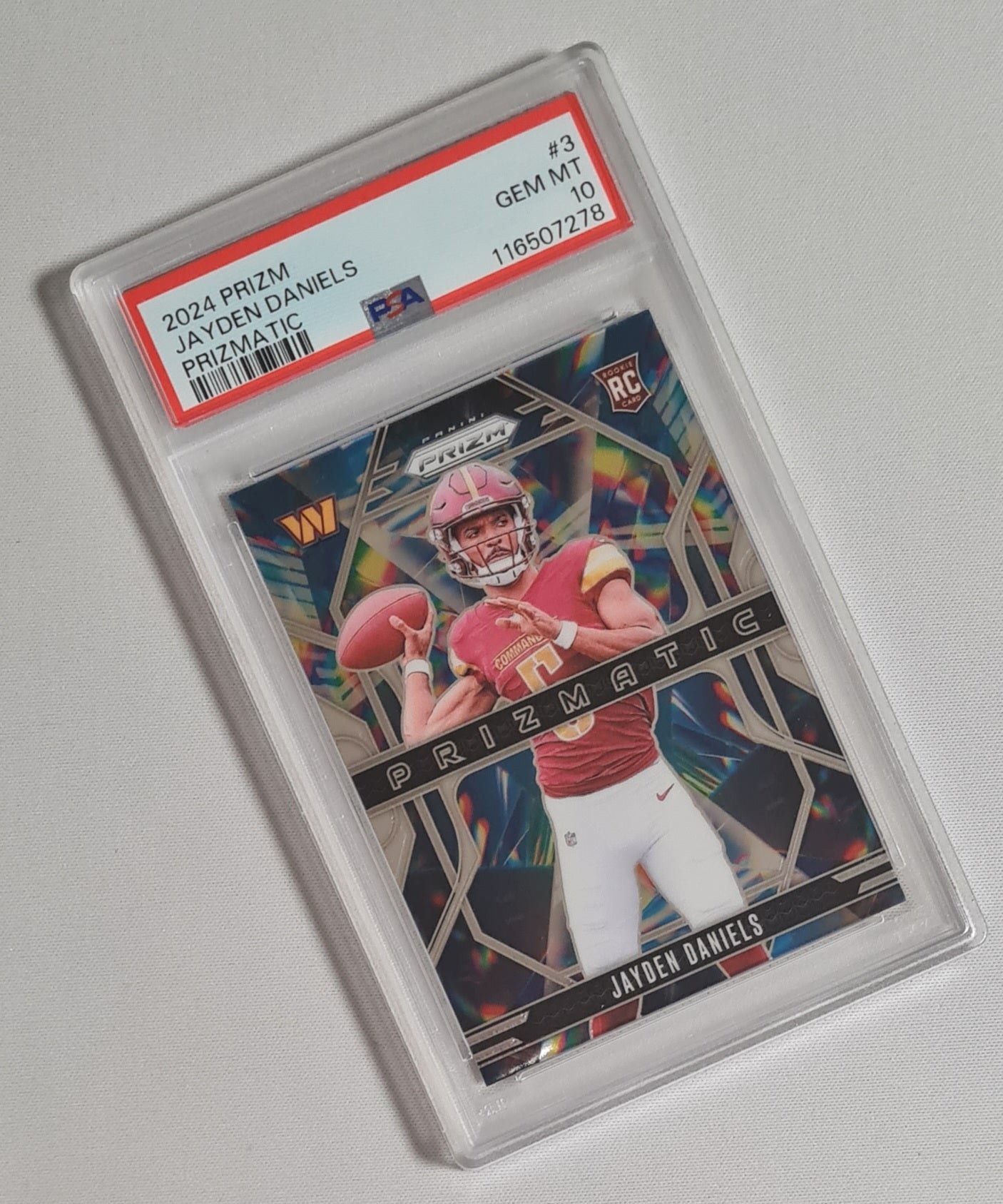 Jayden Daniels - 2024 Panini Prizm Football NFL Washington Commanders Prizmatic (RC) #3 PSA 10 GEM MINT