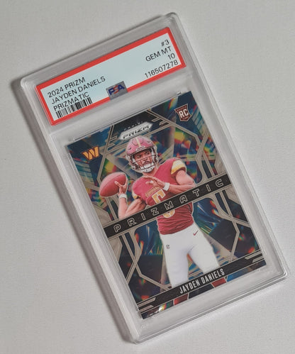 Jayden Daniels - 2024 Panini Prizm Football NFL Washington Commanders Prizmatic (RC) #3 PSA 10 GEM MINT