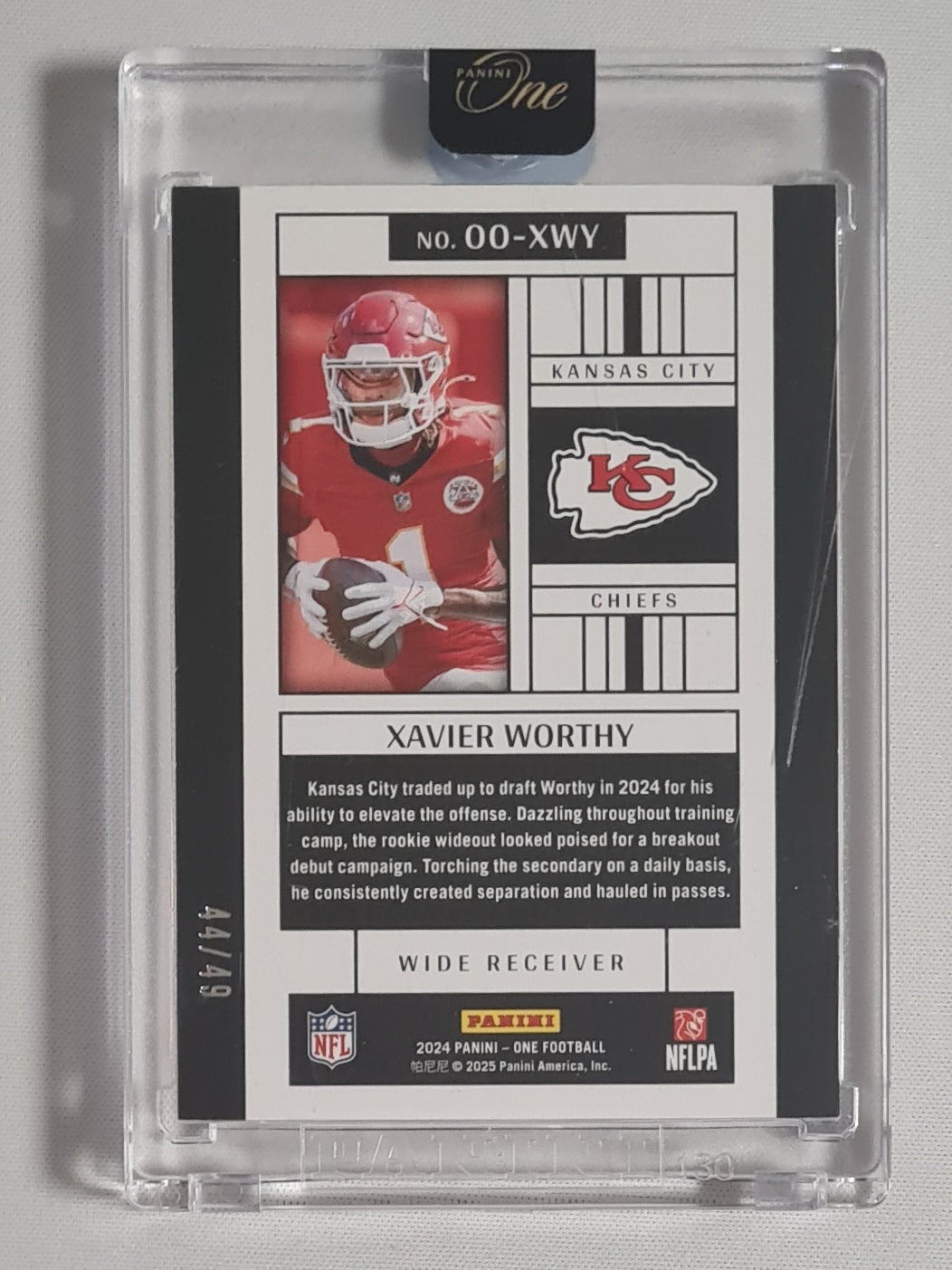Xavier Worthy - 2024 Panini One Football Originals NFL Kansas City Chiefs #)00-XWY /49