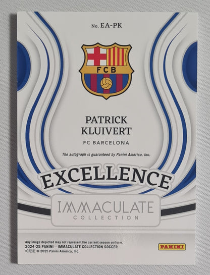 Patrick Kluivert - 2024/25 Panini Immaculate Collection Soccer FC Barcelona Excellence #EA-PK /18 /Auto Rare!