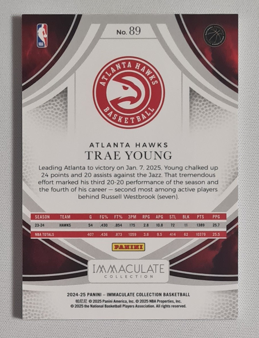 Trae Young - 2024/25 Panini Immaculate Collection Basketball NBA Atlanta Hawks #89 /25