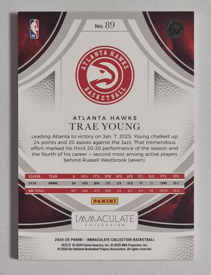 Trae Young - 2024/25 Panini Immaculate Collection Basketball NBA Atlanta Hawks #89 /25