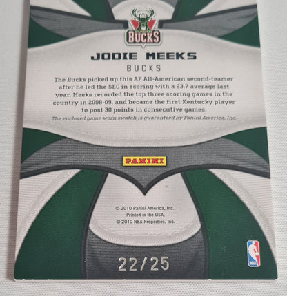 Jodie Meeks - 2010 Panini America Inc. 09/10 Certified - Fabric of the Game - Milwaukee Bucks #FOG-JM /Patch /25