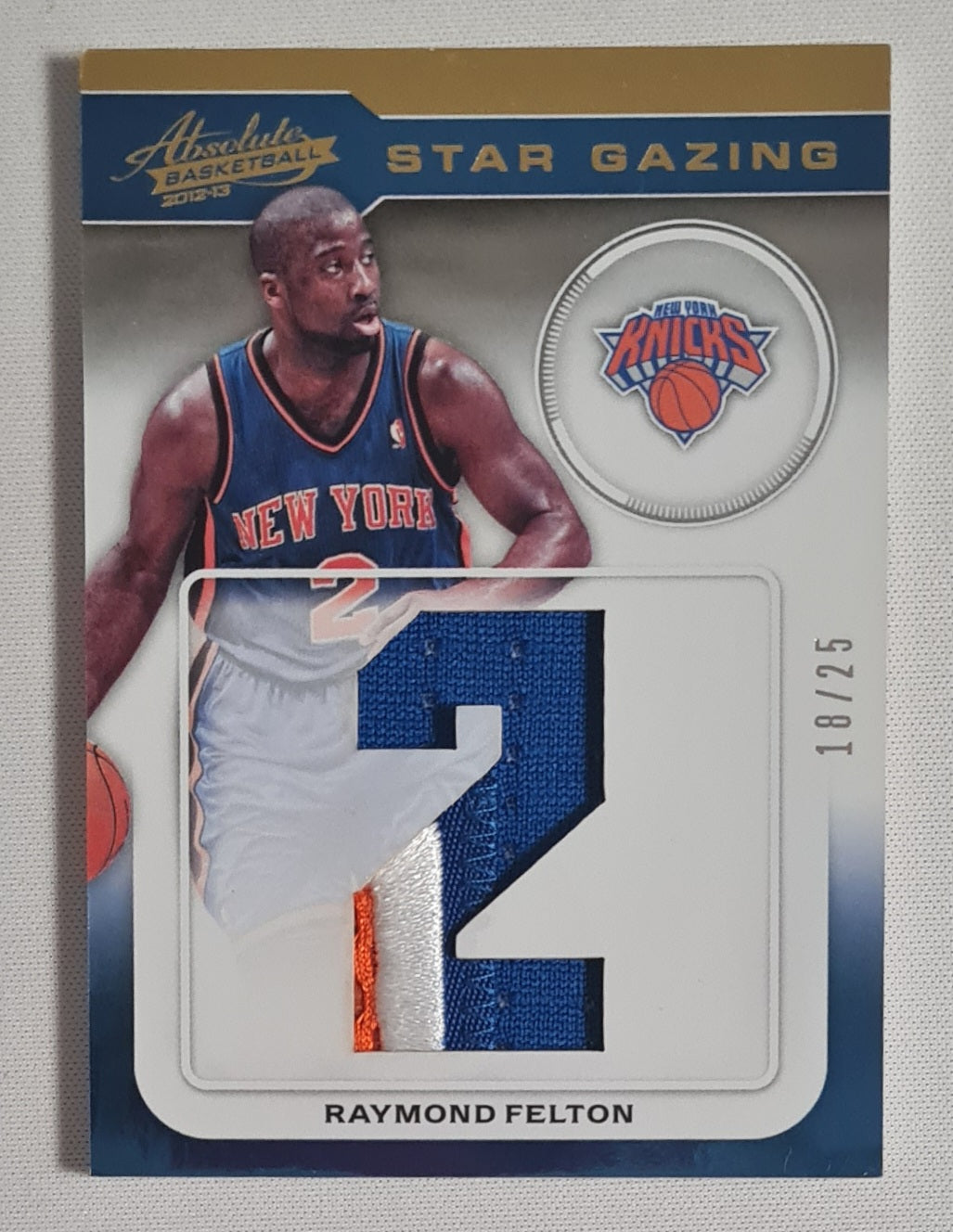 Raymond Felton - 2012/2013 Panini Absolute Basketball - Star Gazing - NBA New York Knicks #23 /Patch /25