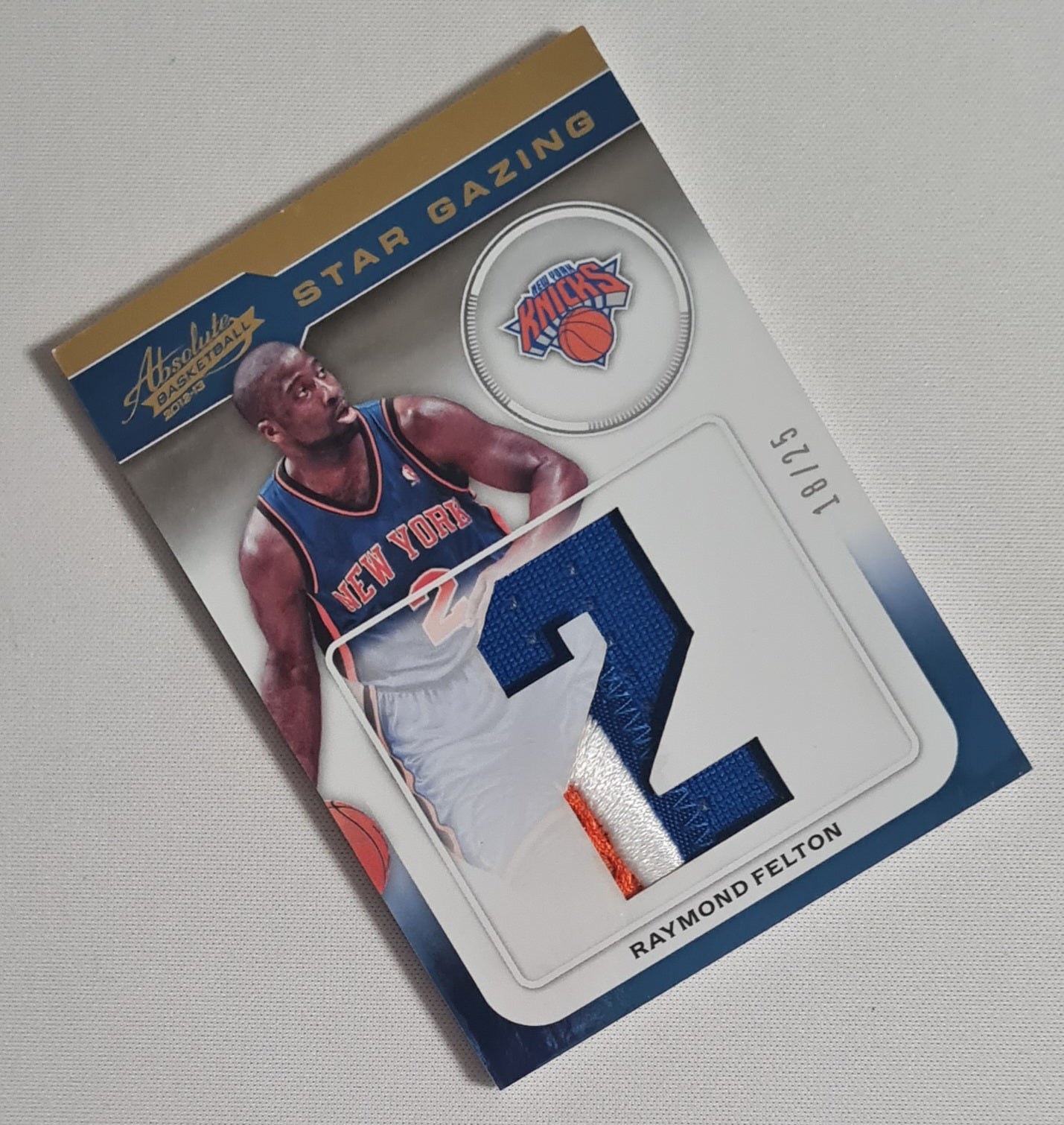 Raymond Felton - 2012/2013 Panini Absolute Basketball - Star Gazing - NBA New York Knicks #23 /Patch /25